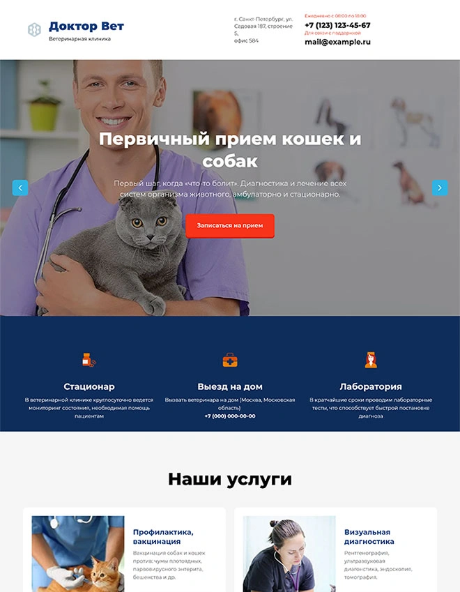 Дизайн лендинга Дом, офис, зоотовары
